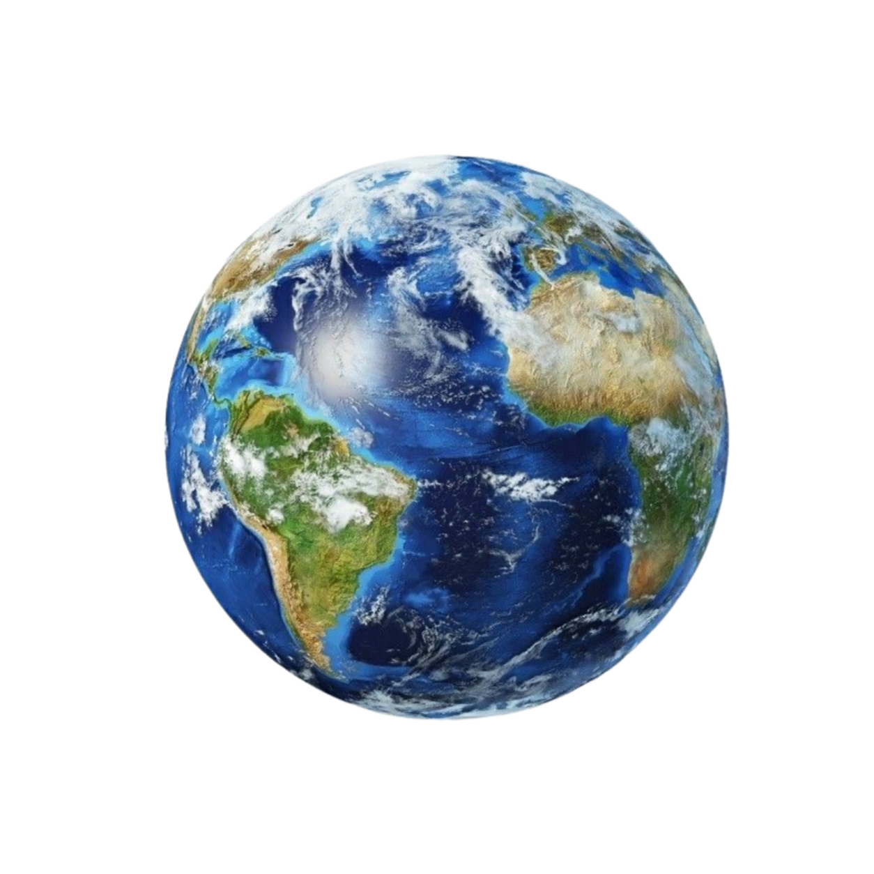 A computer-generated image of Earth showing continents including North and South America, Africa, and parts of Europe and Asia.