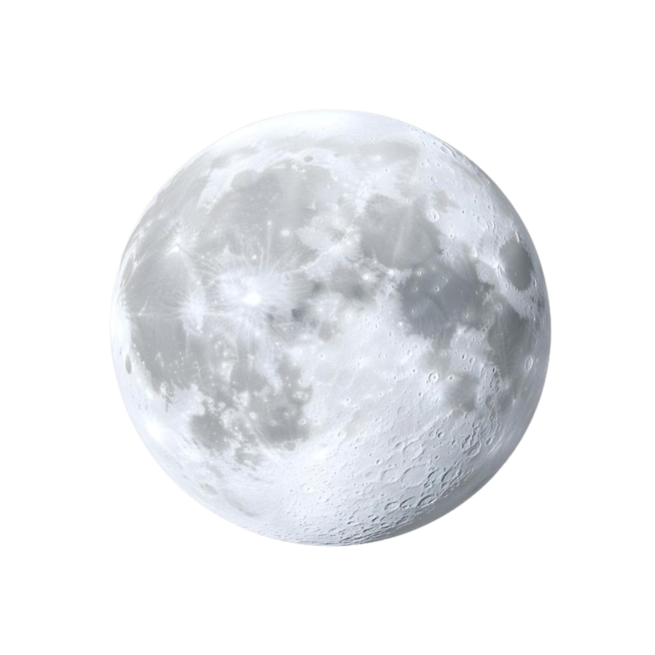 A detailed photograph of the full moon showing craters and surface features.