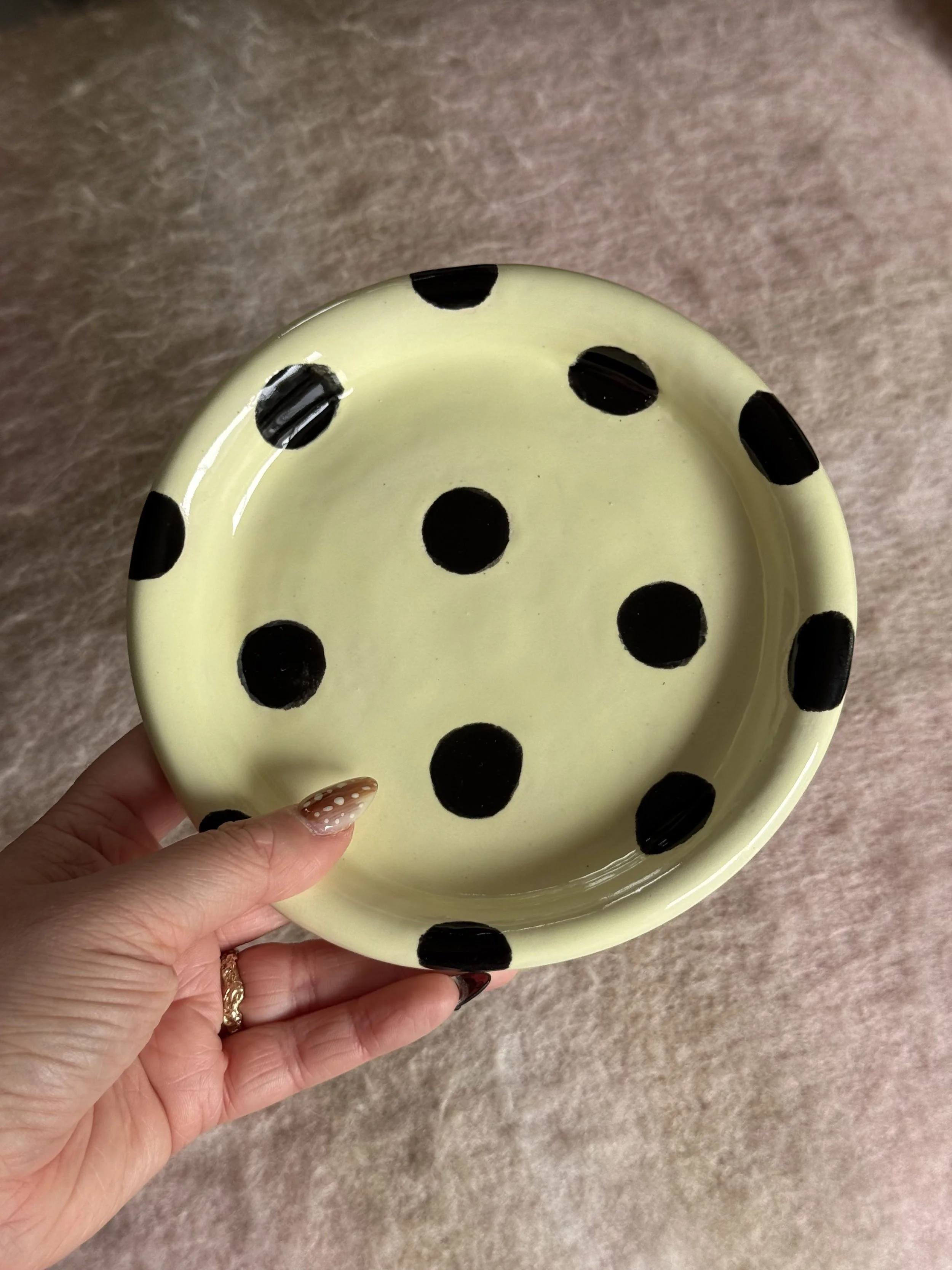 Yellow and Black Polka-Dot Plate
