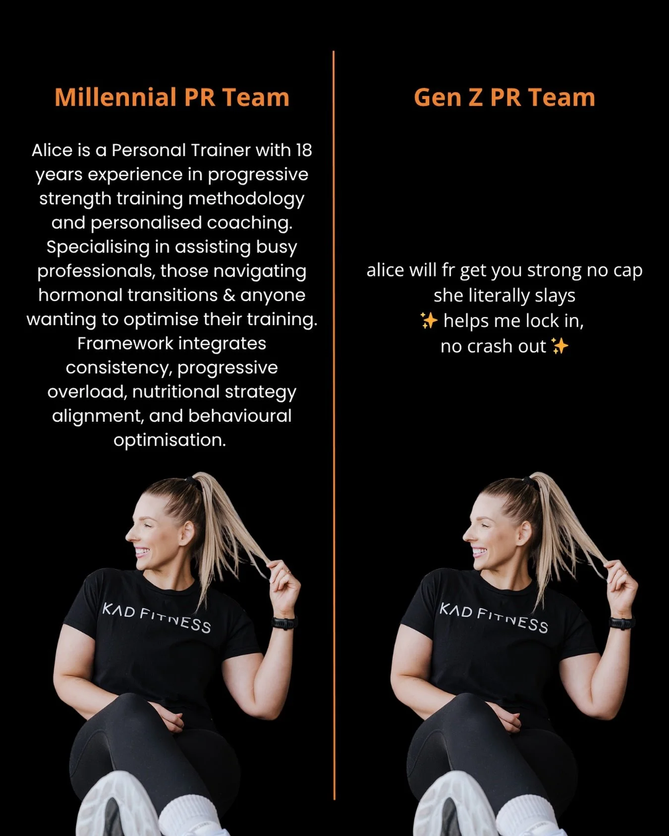 Not this trend making me realise my whole website is veryyyy millennial 😆 

Maybe we&rsquo;ll land somewhere in the middle moving forward 🤭

#millennialgenzpr #trend #personaltrainer #onlinecoach