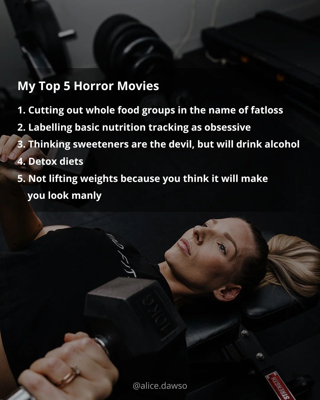 Detox diets can get in the bin. If you have perfectly functioning kidneys and a liver - put down the celery juice 🥤🙅🏼&zwj;♀️

#top5horrormovies #personaltrainer #nutritioncoach #onlinecoaching #strengthtraining