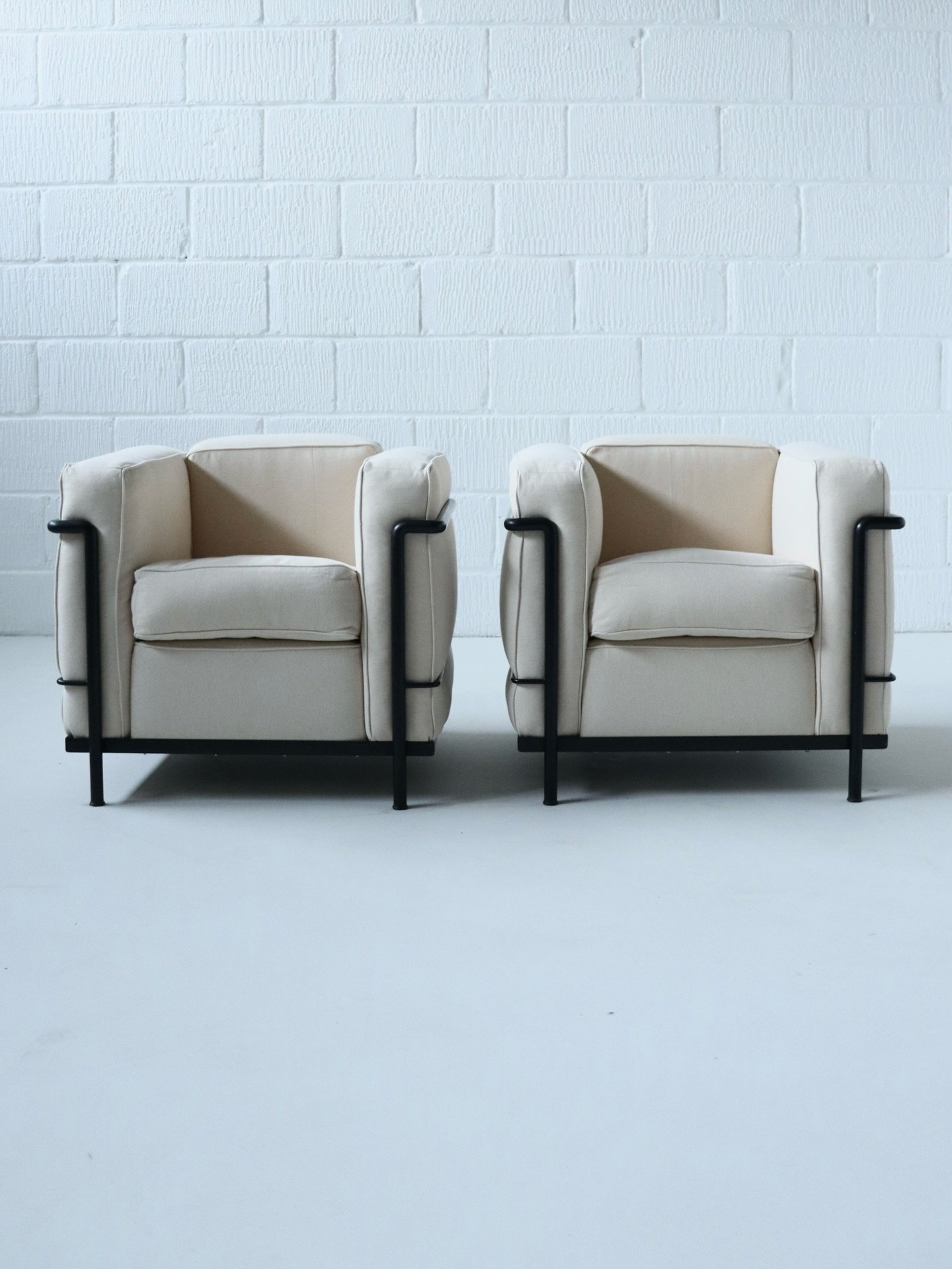 LC2 armchairs designed by Le Corbusier, Pierre Jeanneret and Charlotte Perriand for Cassina

DM for price and more information