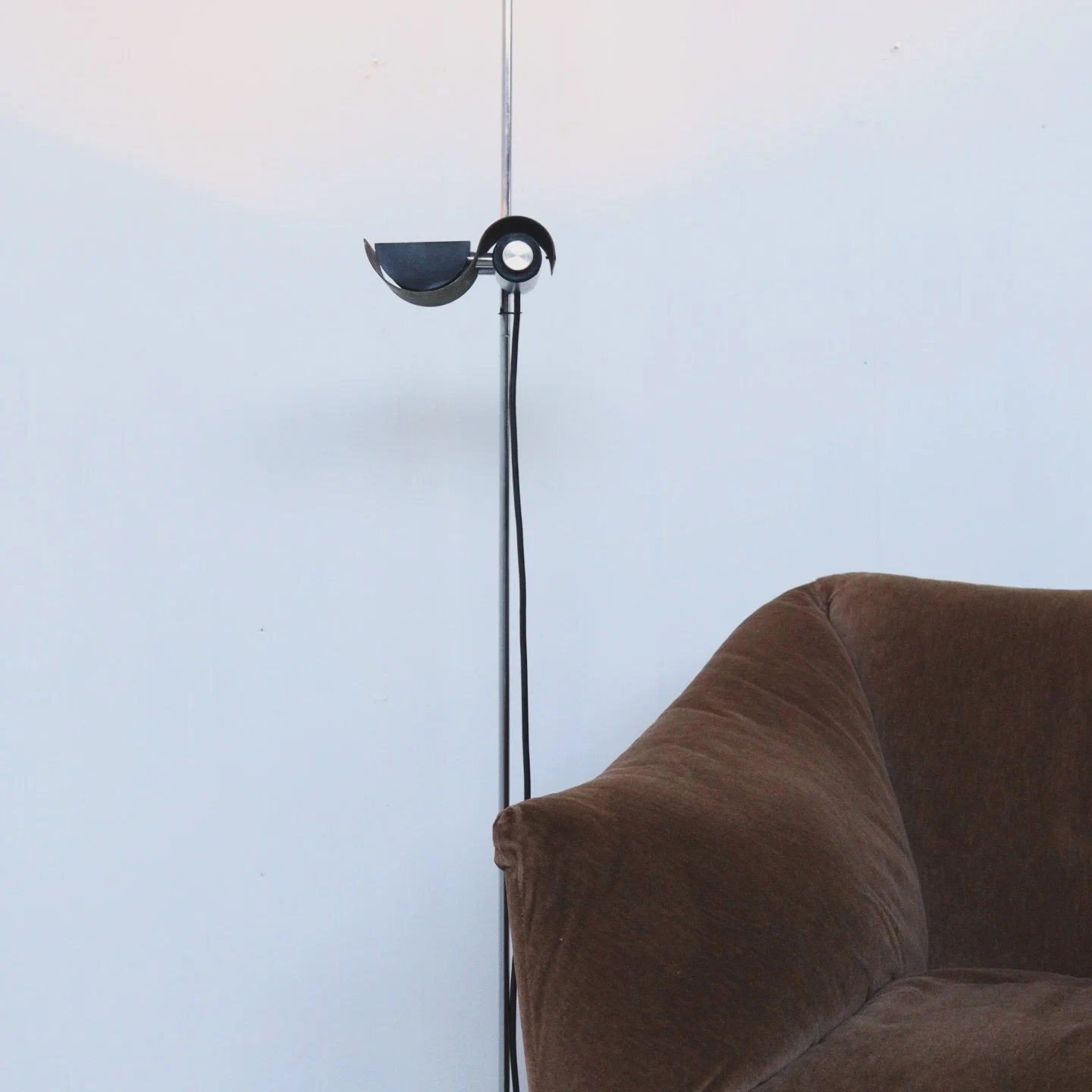 DIM333 floor lamp by Vico Magistretti for Oluce, chromed and brass 

DM for price and more information