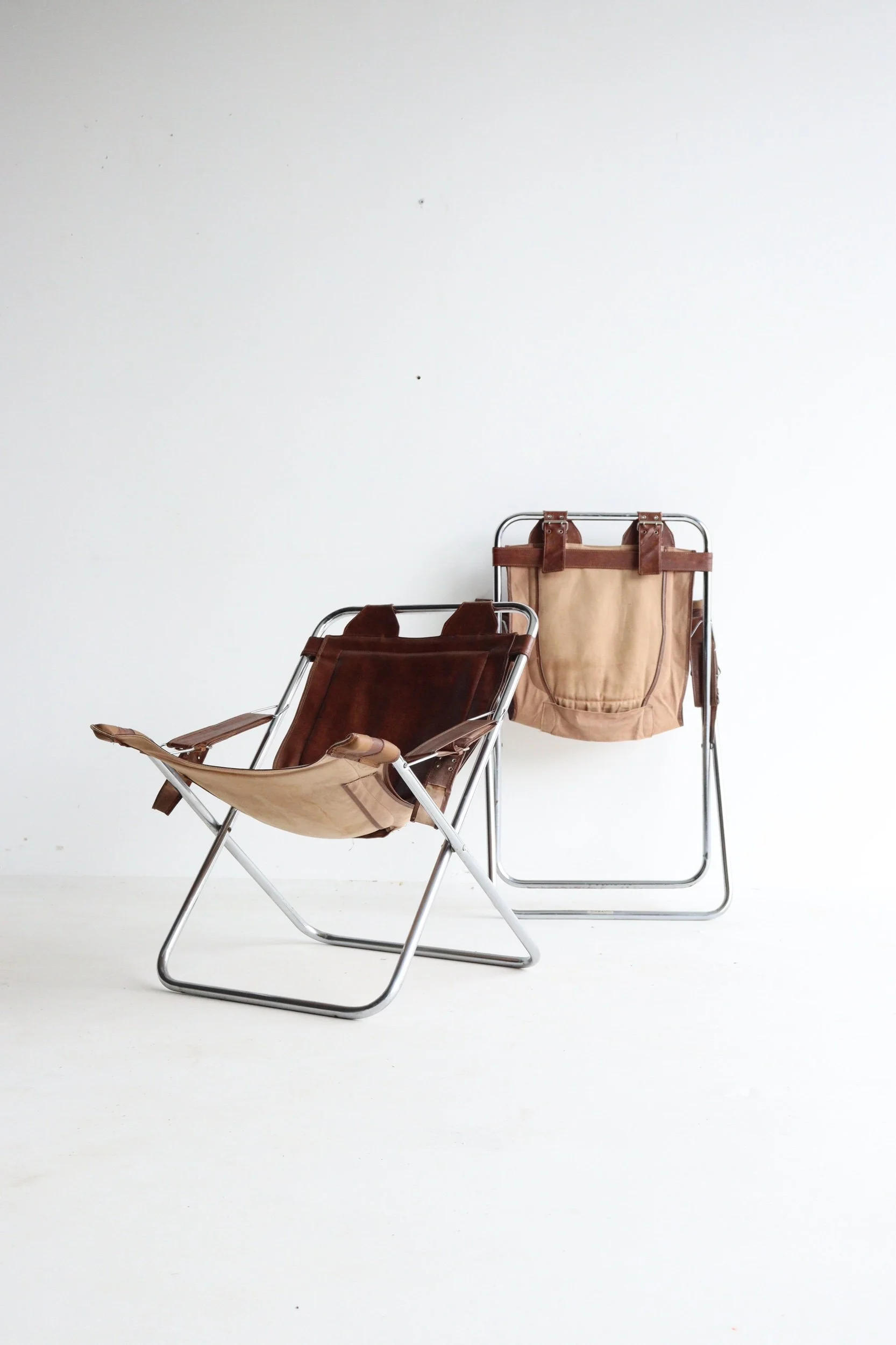 Pair of Vintage Safari Lounge Chairs by Maison LAMA