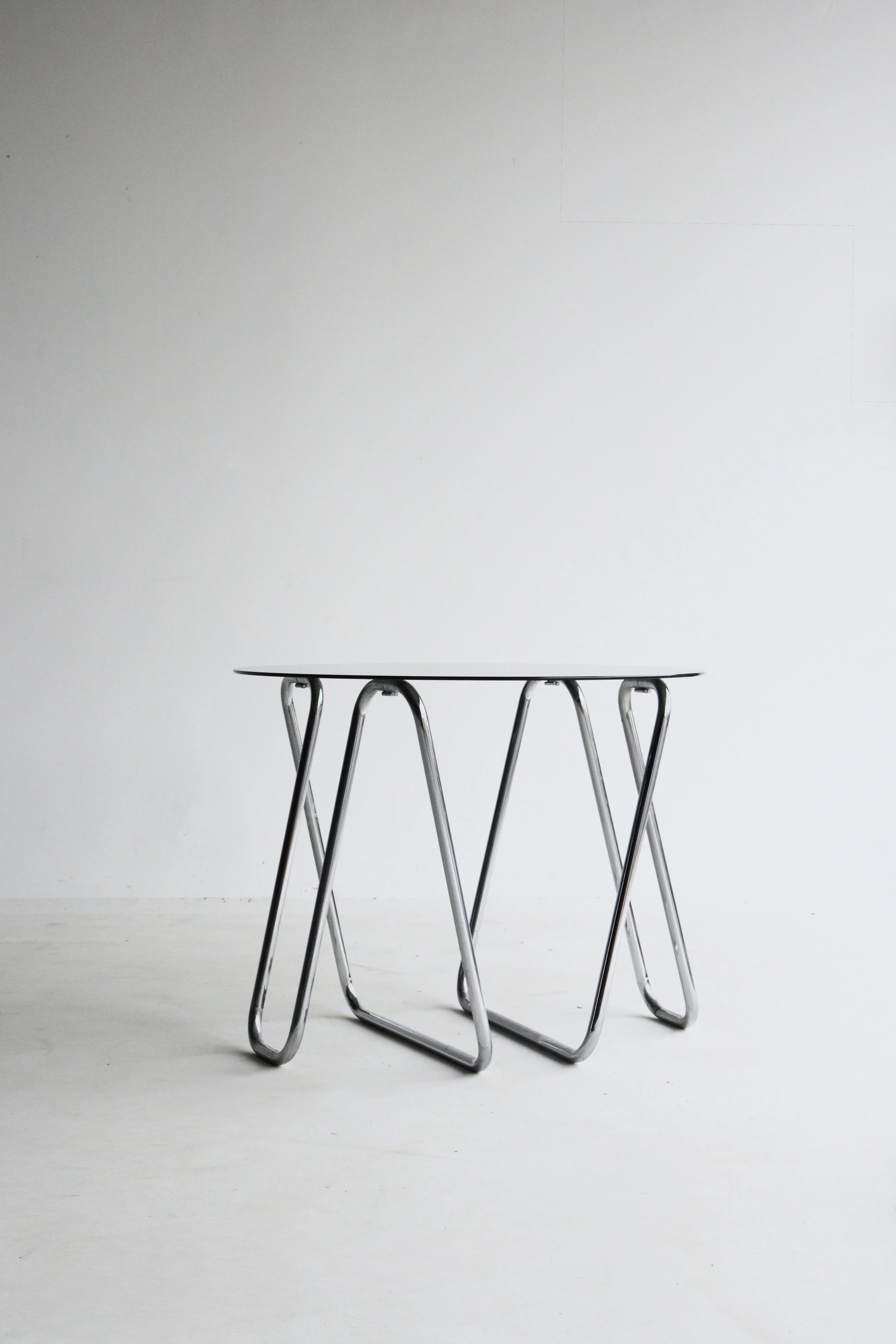 Chrome and glass folding dining table, 1970s