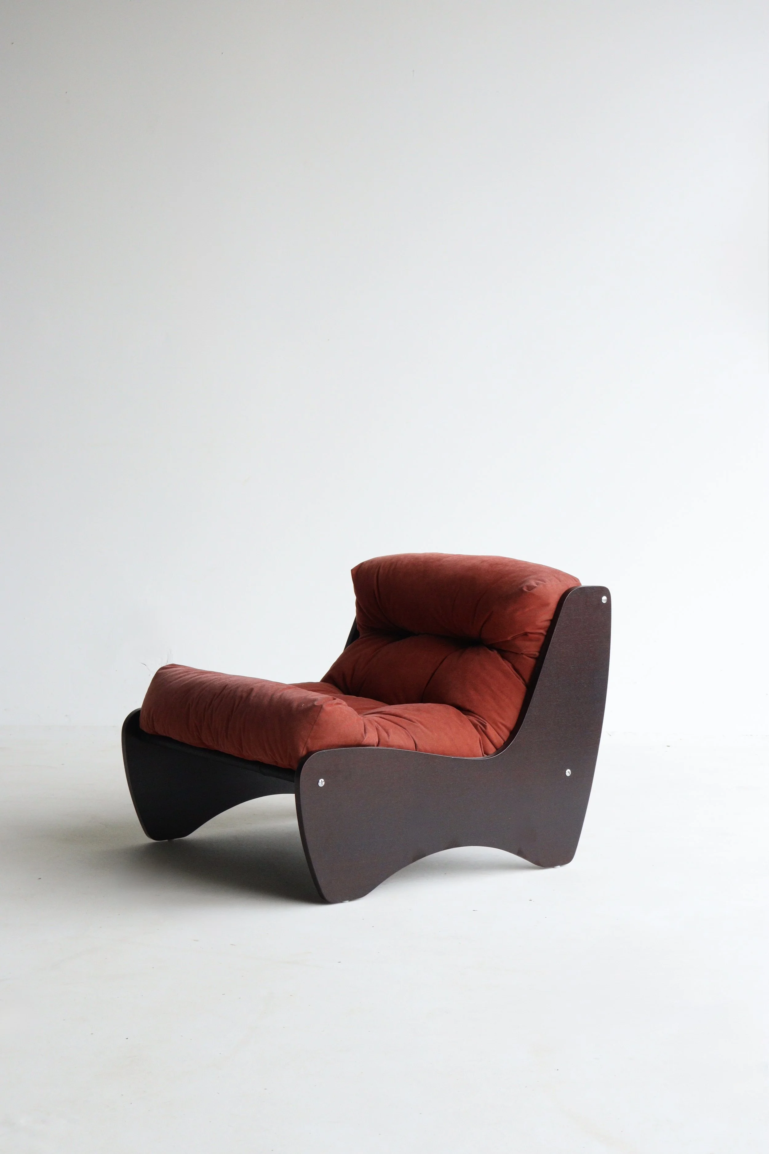 Sculptural Wooden Lounge Chair, 1970s