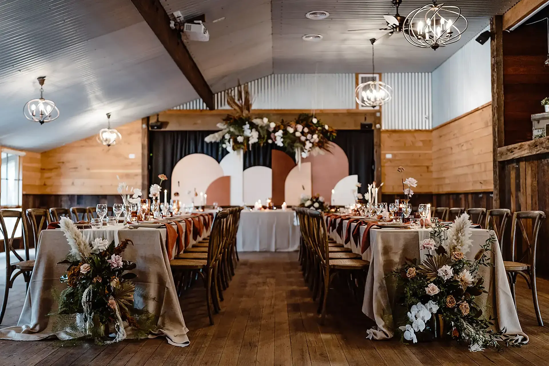 country charm wedding reception space