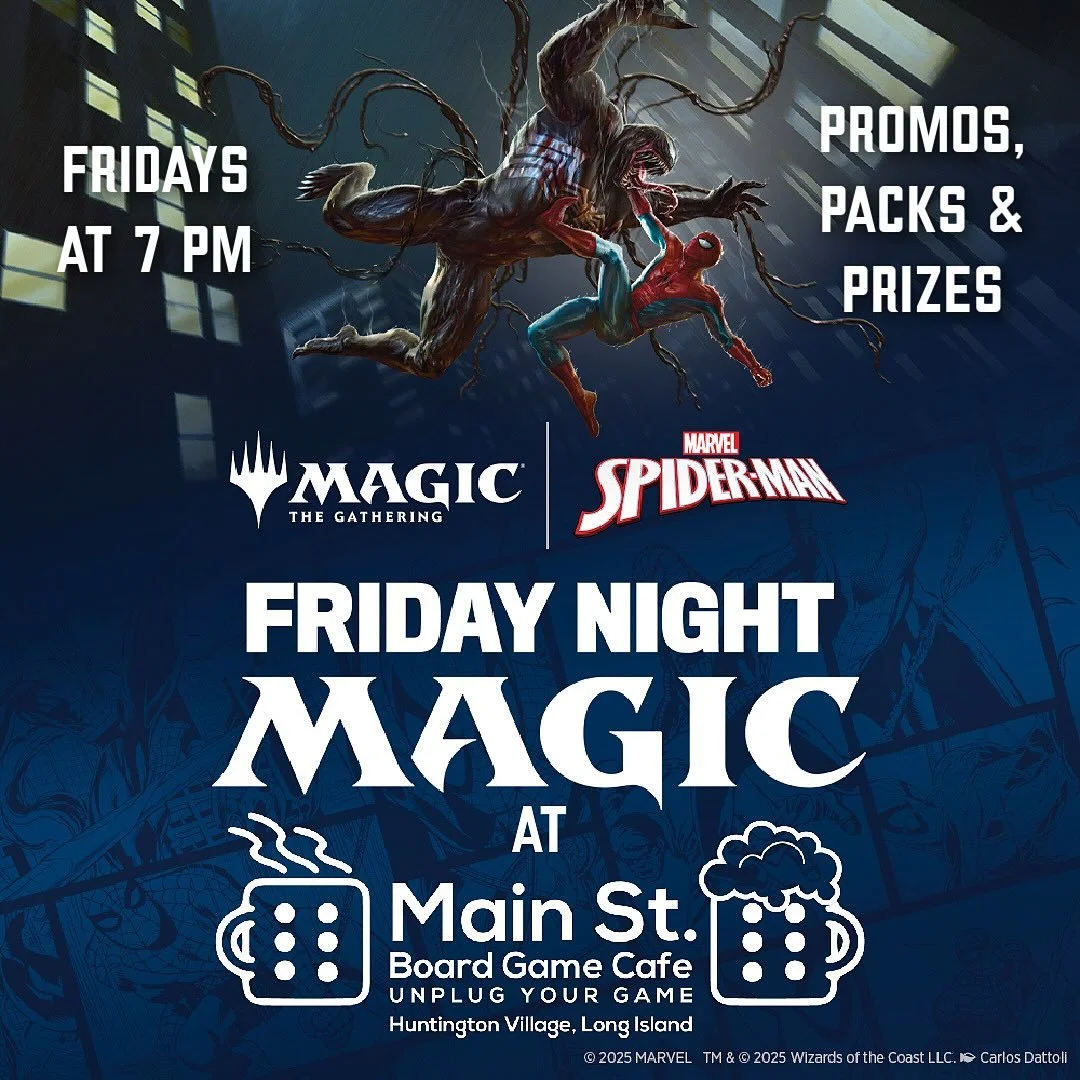 Friday Night Magic is tonight at 7 pm! Three packs to draft plus store credit prizes! Join our fun, friendly Magic: The Gathering community at Long island&rsquo;s safest place for tabletop games!

#mainstboardgamecafe #flgs #Unplugyourgame #screenfre