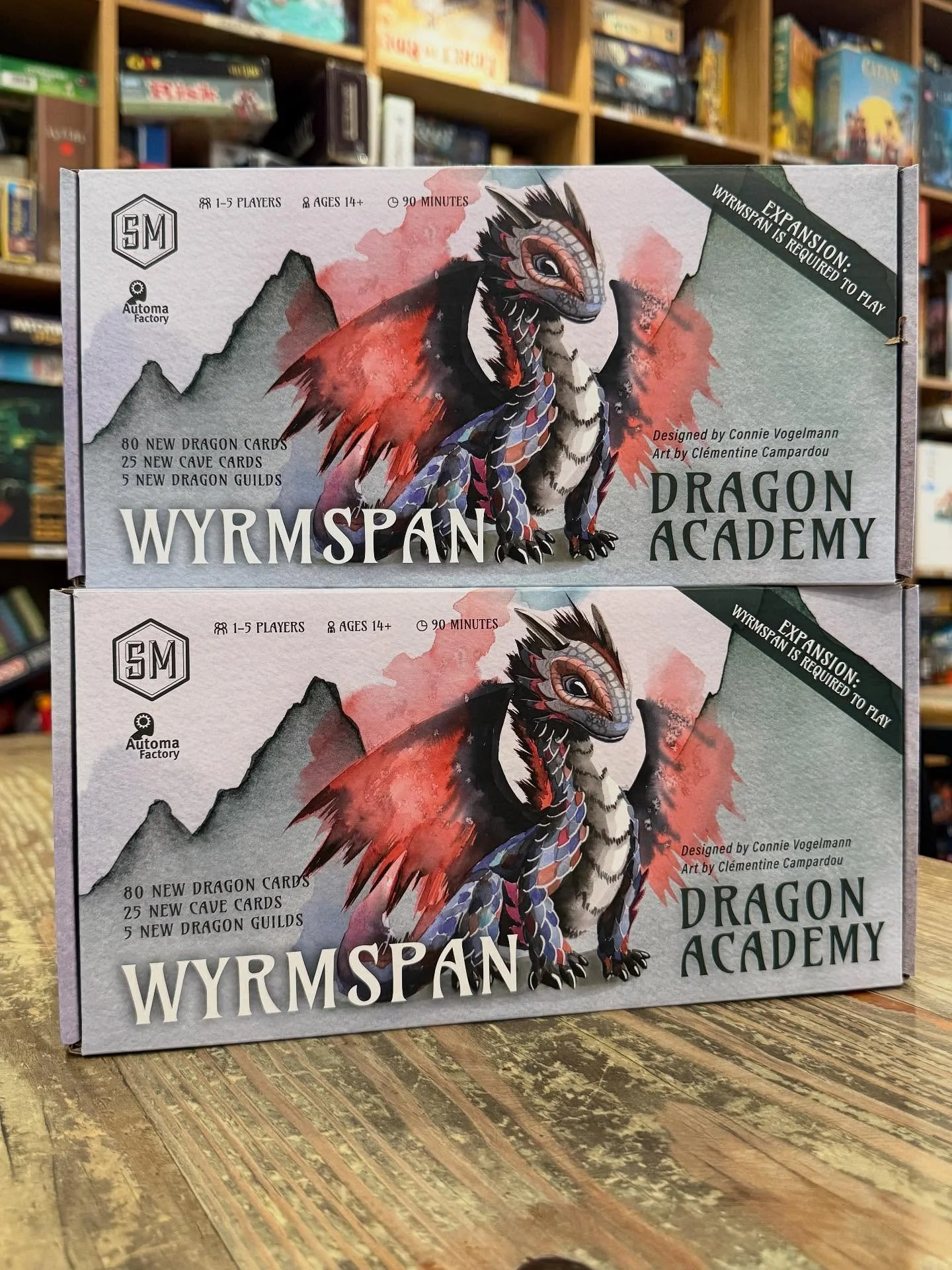 Wyrmspan Expansion! Dragon Academy! Available today!

#mainstboardgamecafe #flgs #Unplugyourgame #screenfreekids #familyfun #nassaucounty #suffolkcounty #boardgames #huntington #huntingtonny #huntingtonvillage #longislandfun #longisland #smallbusines