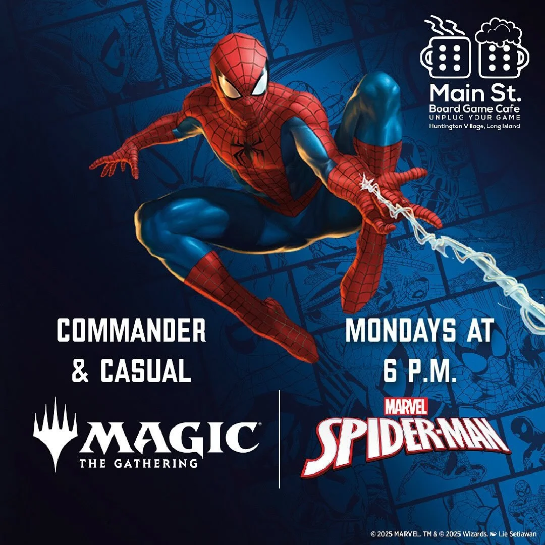 Monday Commander and Casual TONITE at 6 pm! One free play booster with entry!

#mainstboardgamecafe #flgs #Unplugyourgame #screenfreekids #familyfun #nassaucounty #suffolkcounty #boardgames #huntington #huntingtonny #huntingtonvillage #longislandfun 