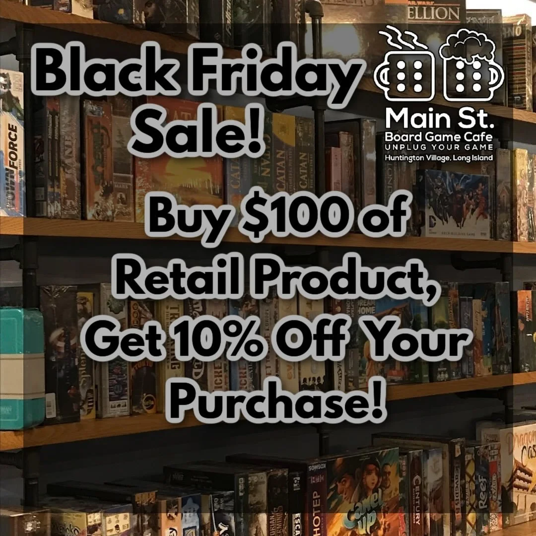 Black Friday Sale starts at noon today!

#blackfriday #flgs #boardgames #shopsmall #longisland