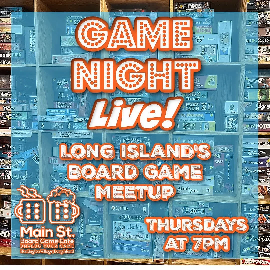 Game Night Live! Our weekly board game meetup group is tonight and every Thursday at 7 pm! Come on your own or with friends for an evening of great games. All levels of experience welcome!

#flgs #boardgamecafe #meetup #boardgamemeetup #longisland