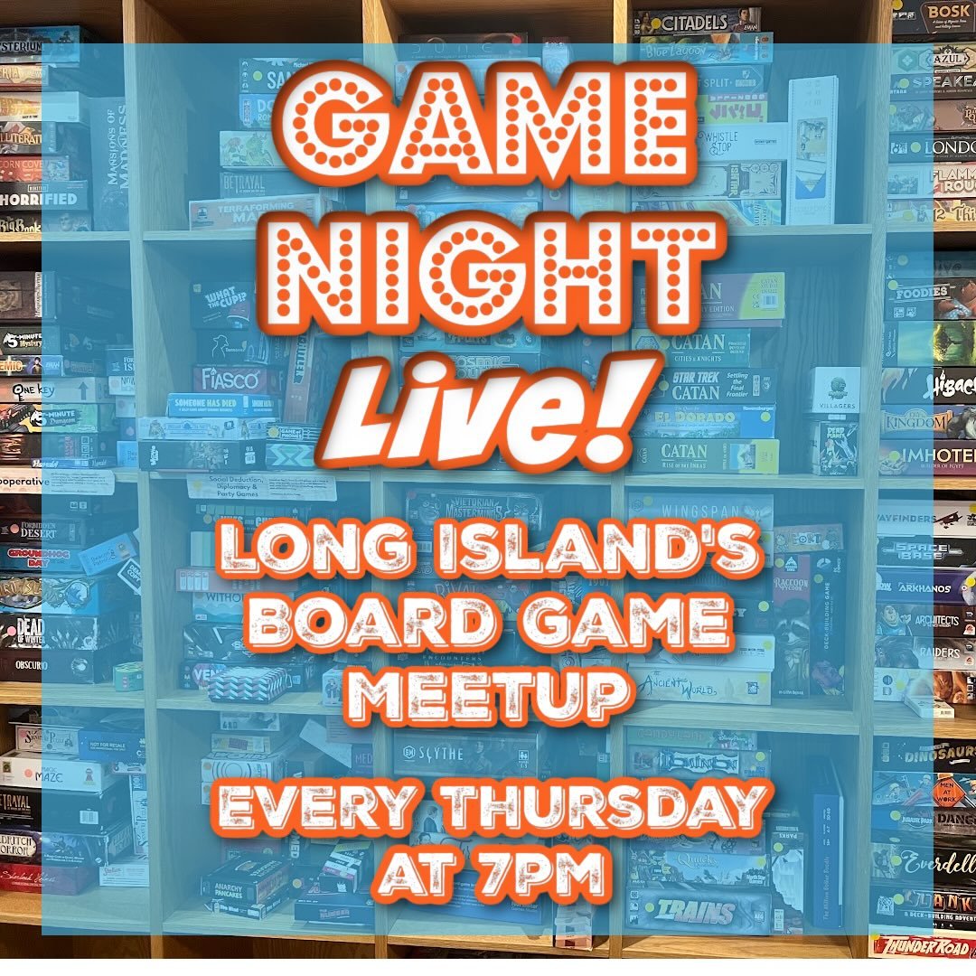 Long Island&rsquo;s favorite board game meet-up group!
Every Thursday at 7 pm!

#longisland #flgs #meetup #boardgamemeetup #boardgames