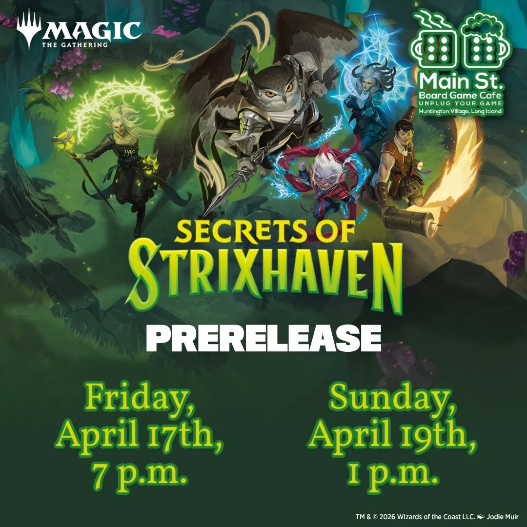 Secrets of Strixhaven Prerelease registration is open! Two great events next Friday and Sunday!

#secretsofstrixhaven #magicthegathering #longisland #boardgames #flgs