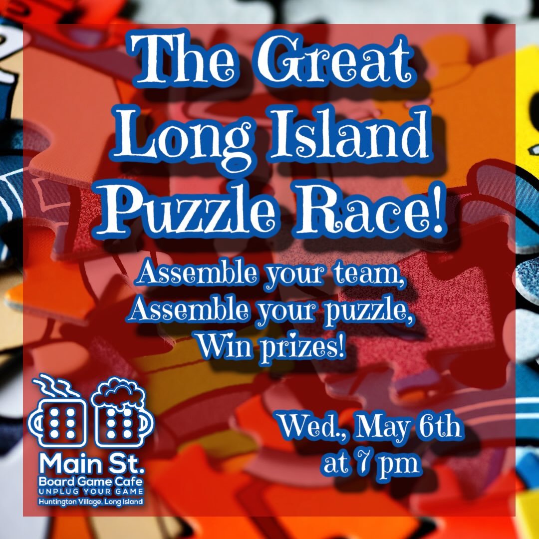 The Great Long Island Puzzle Race is back! Next race is Wednesday, May 6th! Assemble your team, bring your ringer grandma! All&rsquo;s fair! Link in bio for registration!

#puzzlerace #longisland #flgs #jigsawpuzzles #puzzles