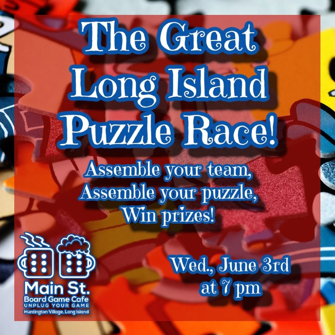 The Great Long Island Puzzle Race! This Wednesday at 7 pm! Show us your jigsaw puzzle talent! Link in bio for more info!

#flgs #longisland #puzzle #jigsawpuzzle #boardgames