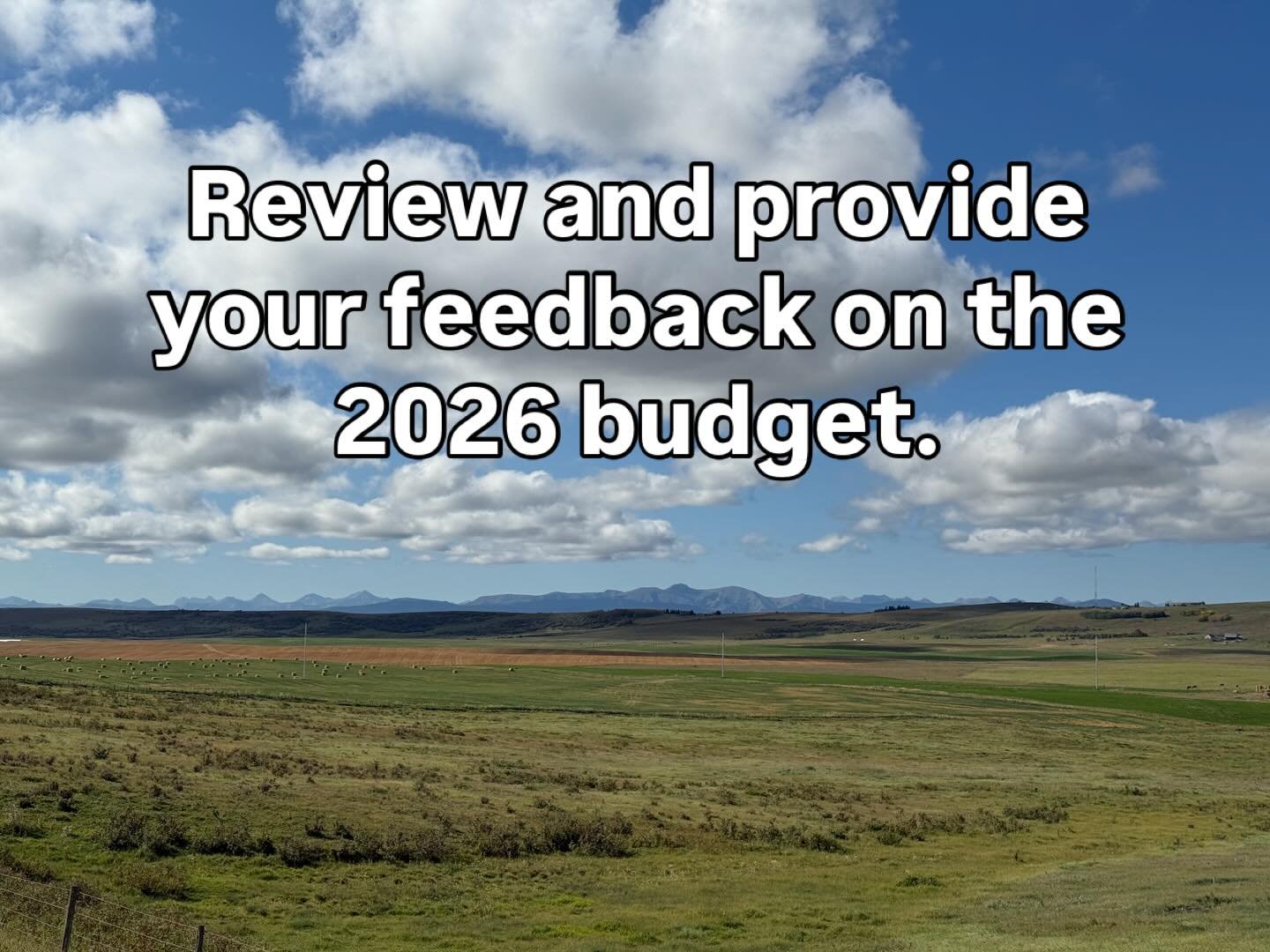 The RVC budget engagement survey is open until tomorrow, Nov. 30. Visit the link to have your say, it&rsquo;s your community and your tax dollars.  https://engage.rockyview.ca/budget-2026