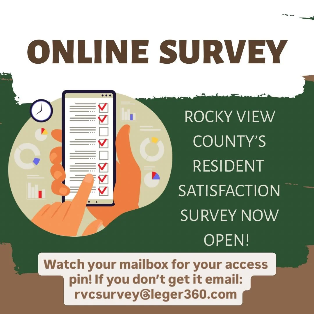 The County&rsquo;s annual resident satisfaction survey is now open. You should get a pin in your mailbox, if not email:rvcsurvey@leger360.com #bev4div2 #rootedincommunity #rockyviewcounty