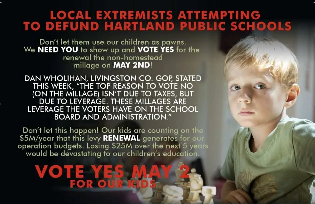 Hartland’s school Millage renewal vote 2023 - the facts  