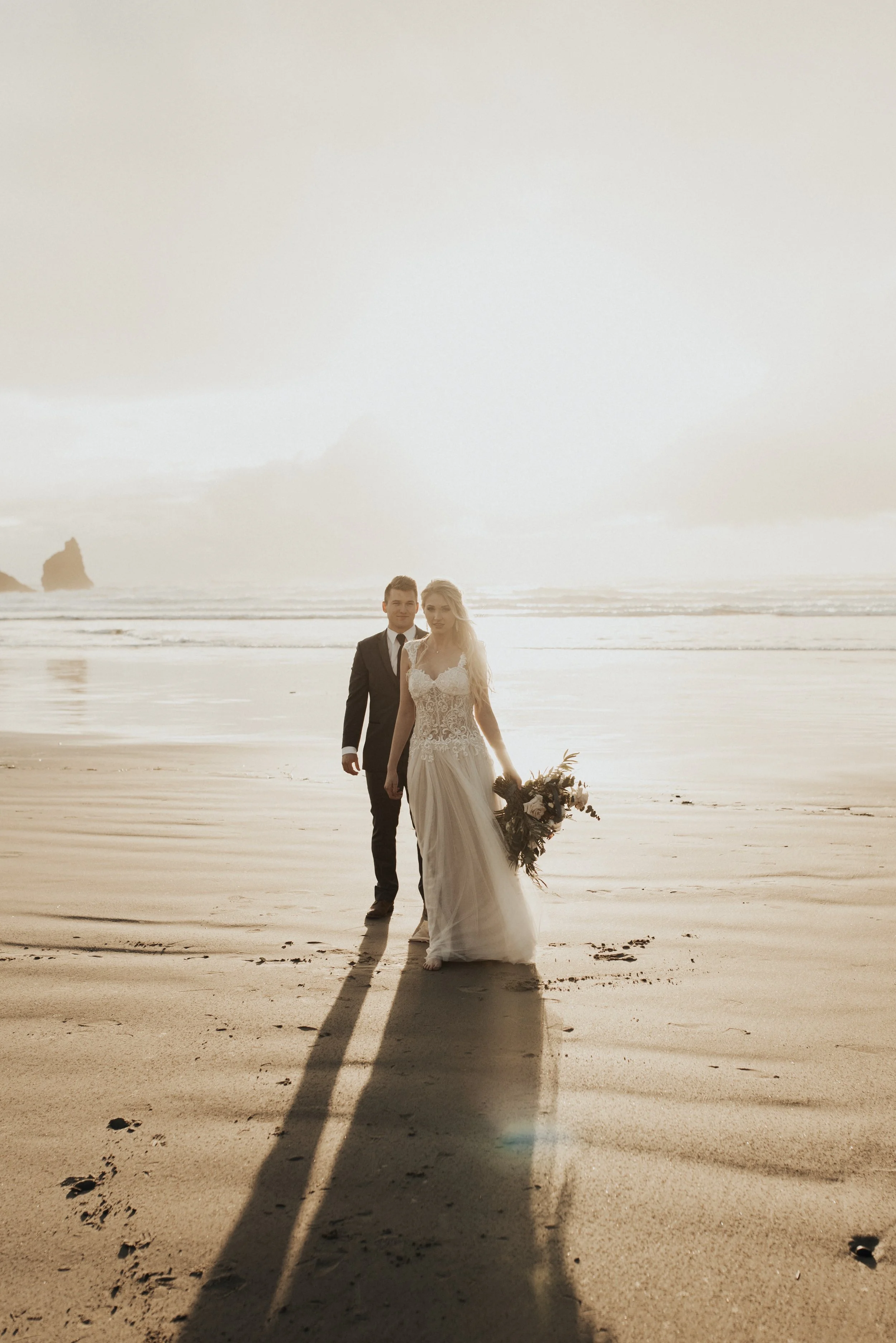 Romantic wedding portrait session for luxury bride and groom investing in full-day coverage