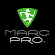 Marc Pro logo with green shield and white abstract figure