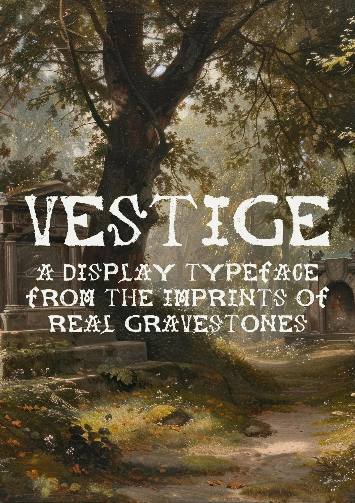 Vestige Gravestone Imprint Display Typeface