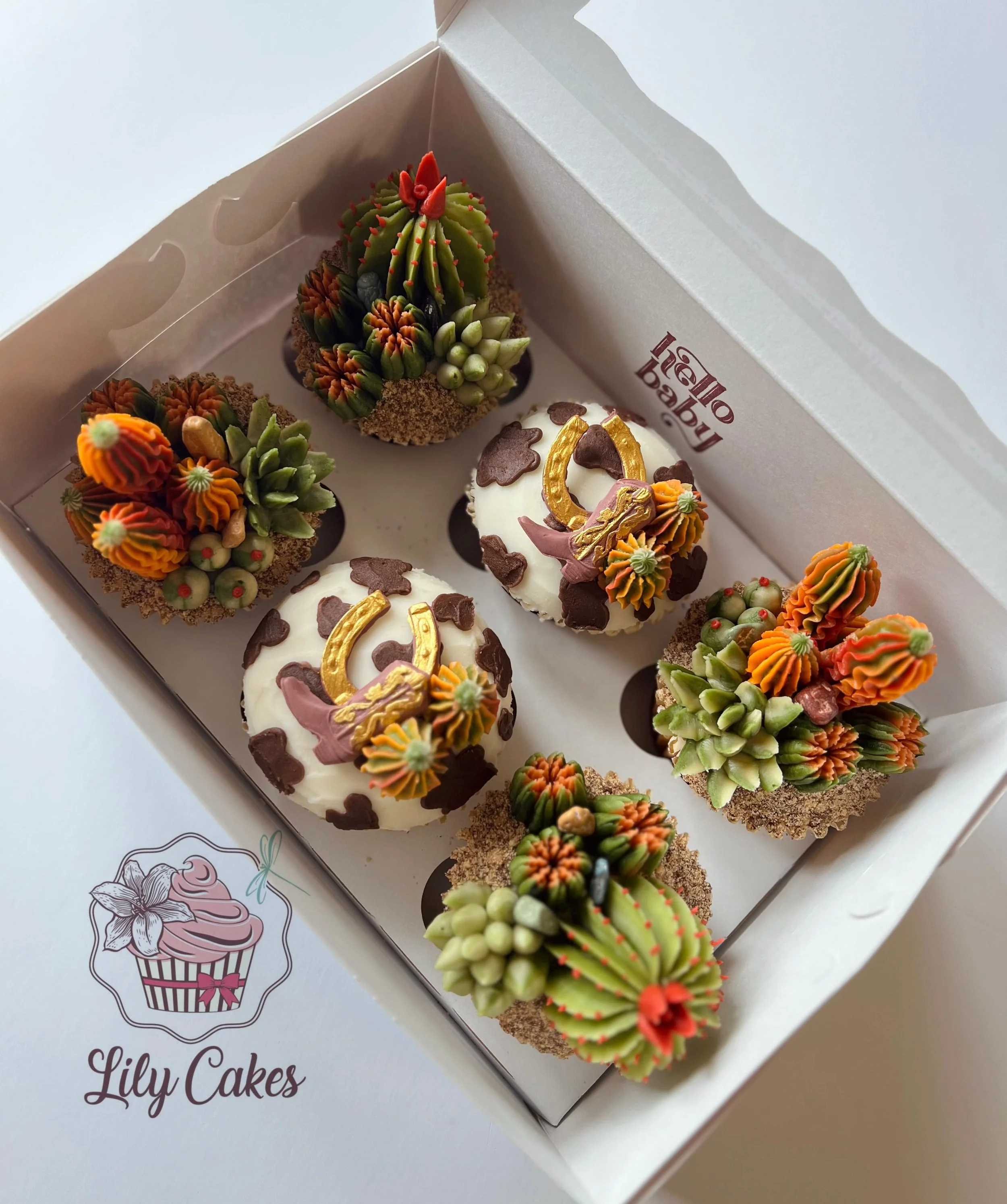 A little cowboy is on the way!! 🍼🤠🏜️🌵
Welcome, sweet baby!!!🧡🩵

#lilycakestylertx #buttercream #cupcakes #floralcupcakes #succulents