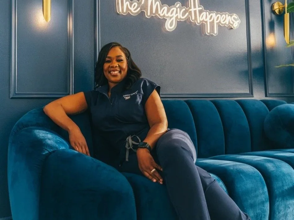 Keioka Coleman, owner of Infinite Med Spa, in the waiting room of her Slidell, LA med spa location