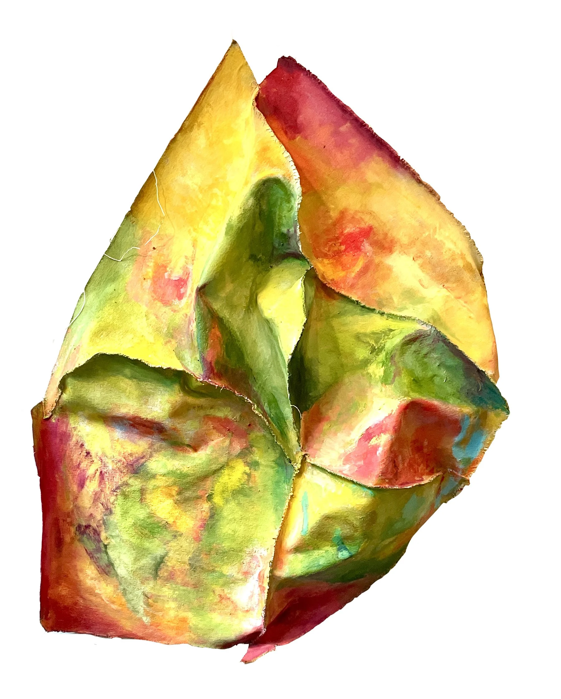 Citrus Sway, oil on stitched canvas, 34 x 25 x 6