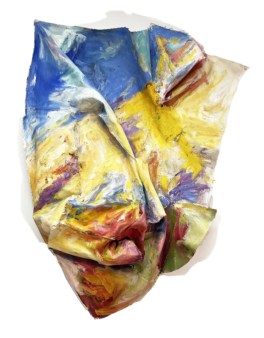 Beach, oil on stitched canvas, 44 x 33 x 6