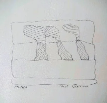 Miniatur - Drei Bäume -