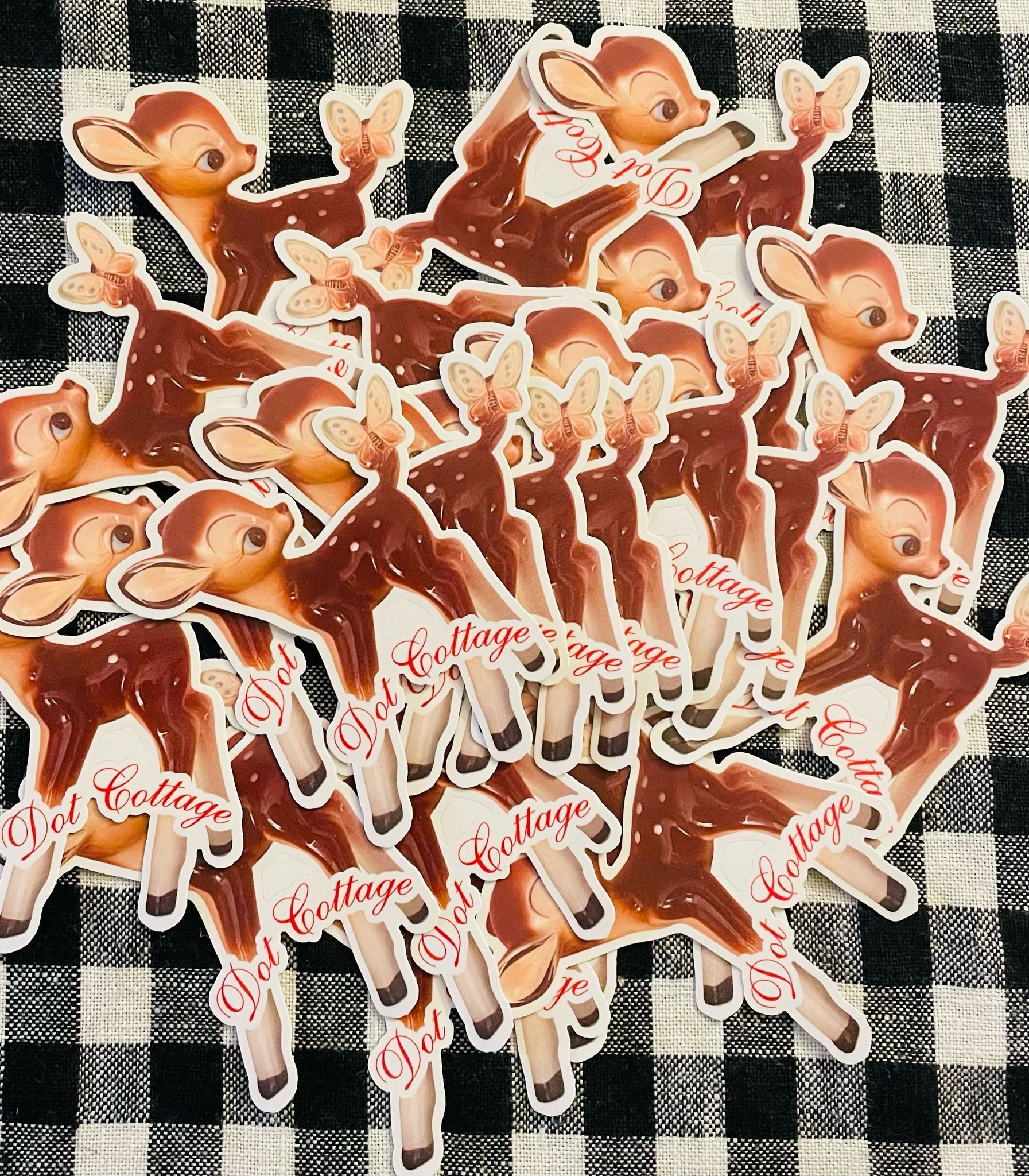 Dot Cottage Rye merchandise stickers with charming illustration and whimsical design