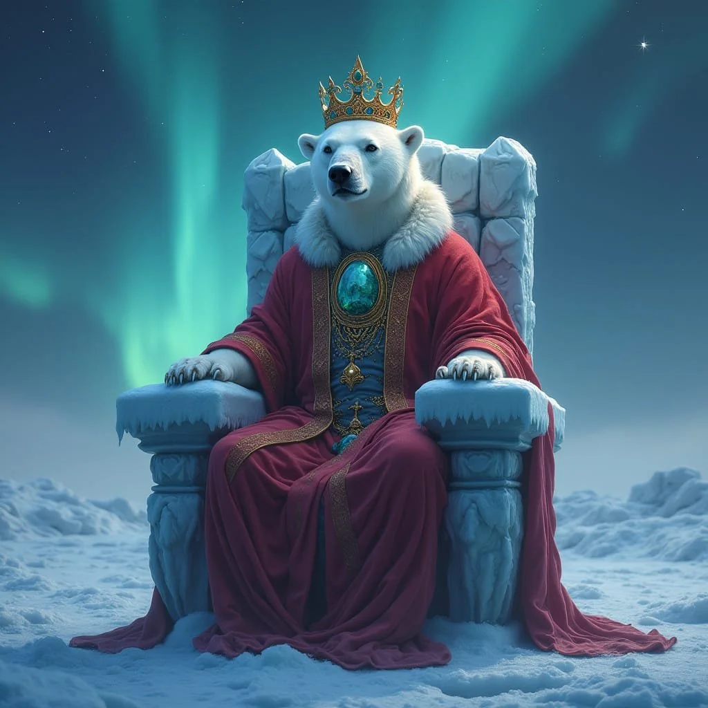 So MacDonald kept walking and after another few hours met a polar bear king sitting on a throne. "Welcome, my name is Pihoqahiak, but you can call me Nanuq if that should be too difficult. I have been waiting for you."