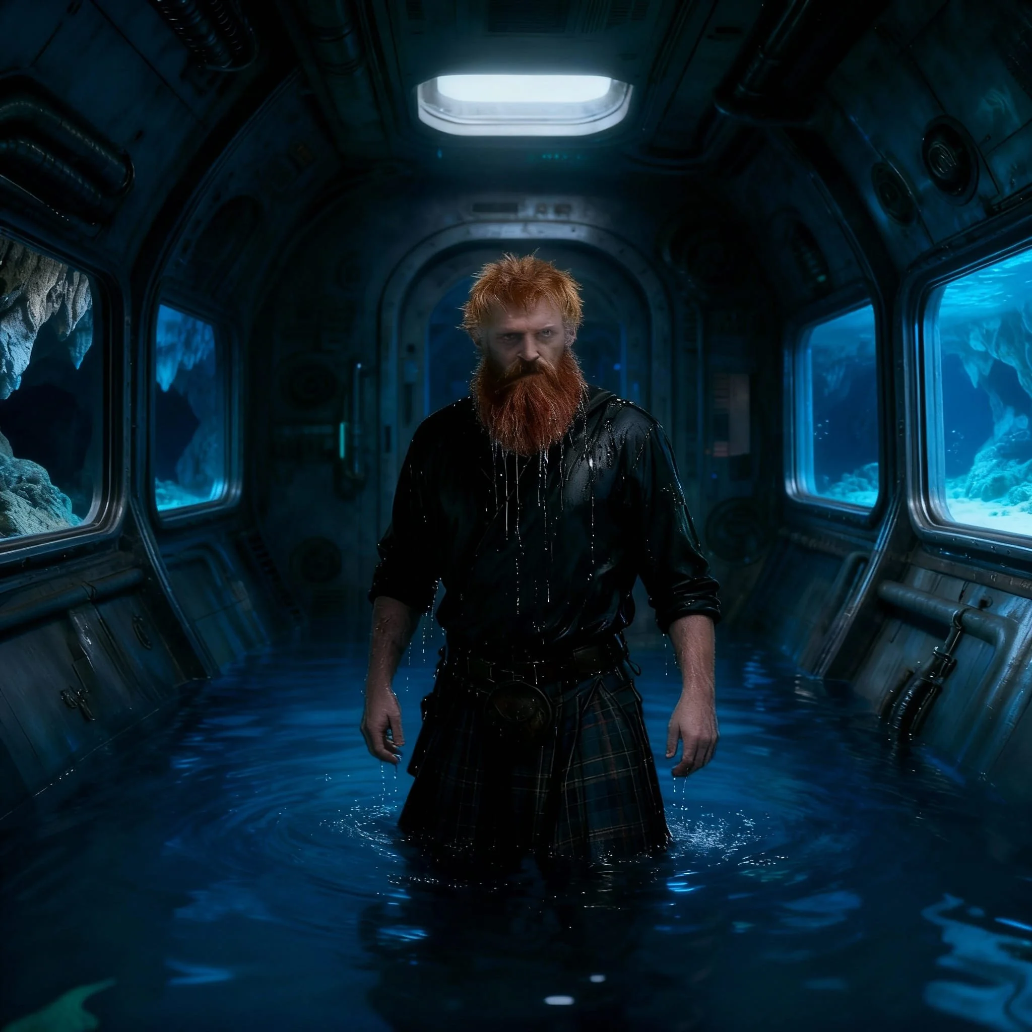 After he closed the door the water of the lock was pushed out and MacDonald stood there feeling like a dead duck.