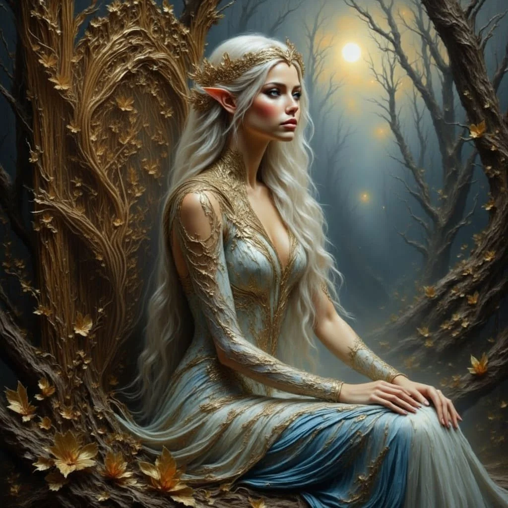 She awaits him outside her palace, because she will not honor him by receiving him inside a place that is dear to her.