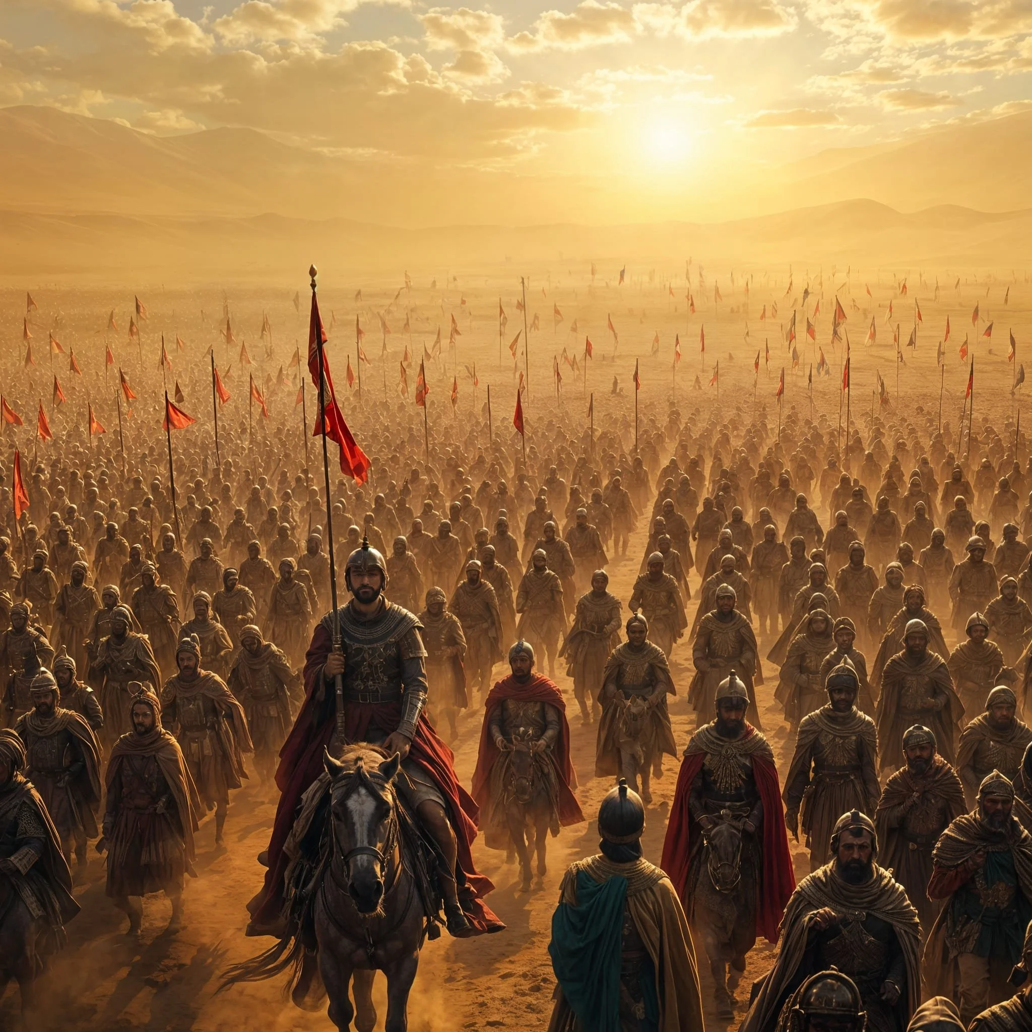 He was talking of 250.000 soldiers marching in line as far as one could see.