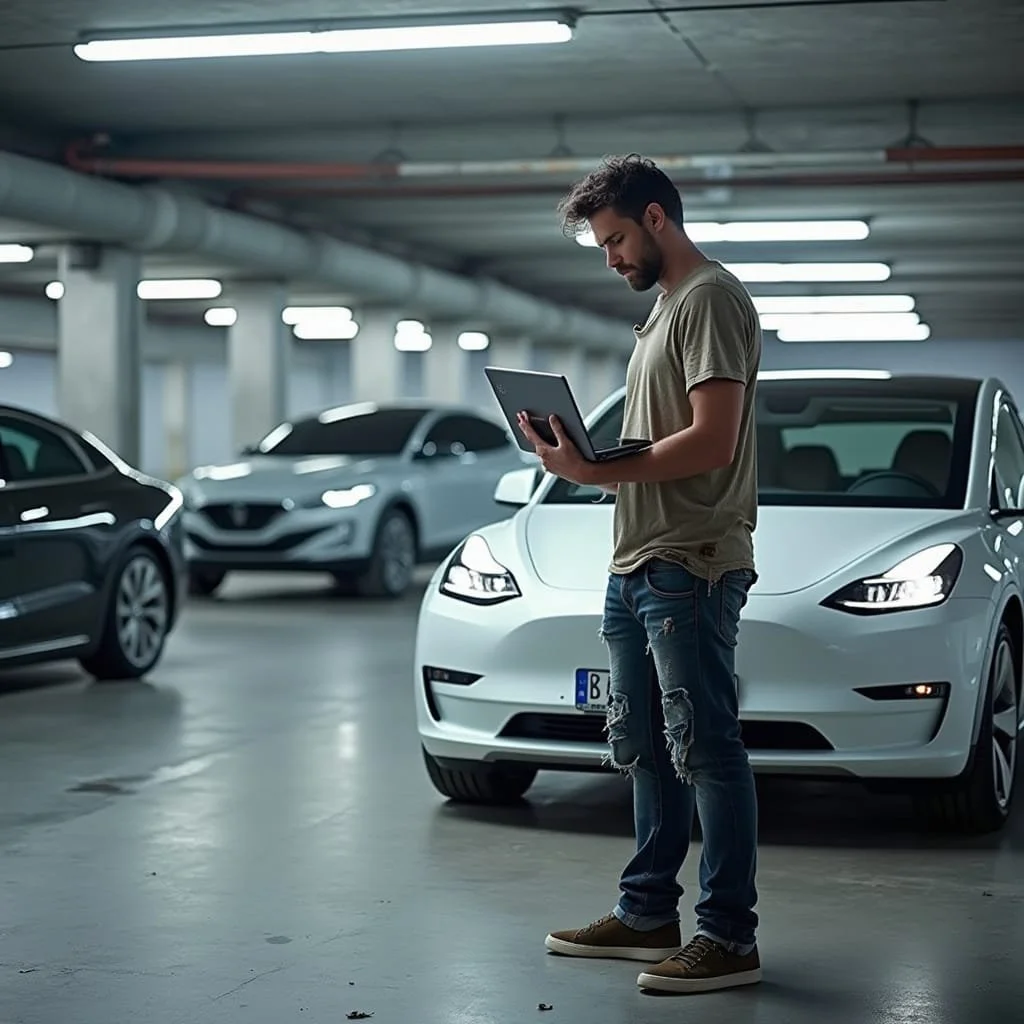 And yes, he got a brand new car to travel. Max takes out the laptop he got from Medusa and goes back to the apartment.