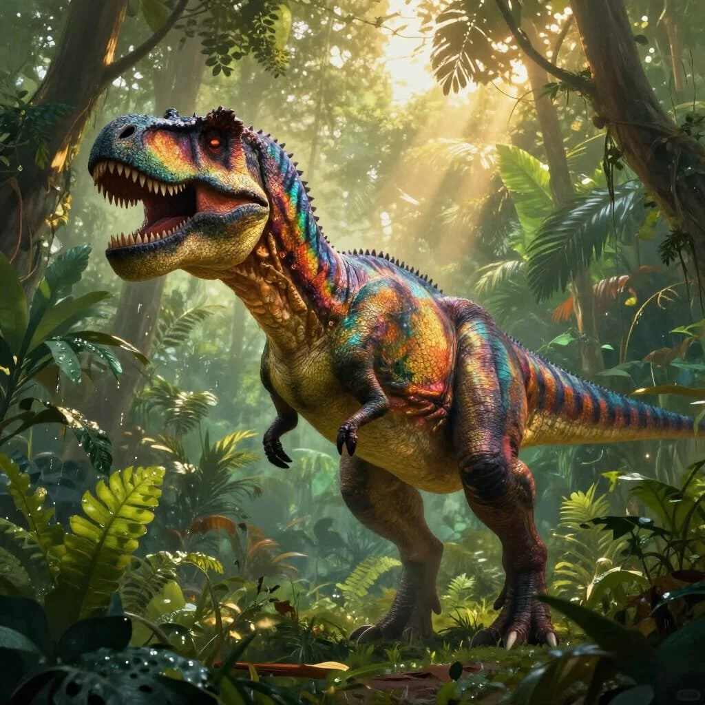 "Run", he shouted at MacDonald, "run for your life!", when a giant T-Rex appeared in the open.