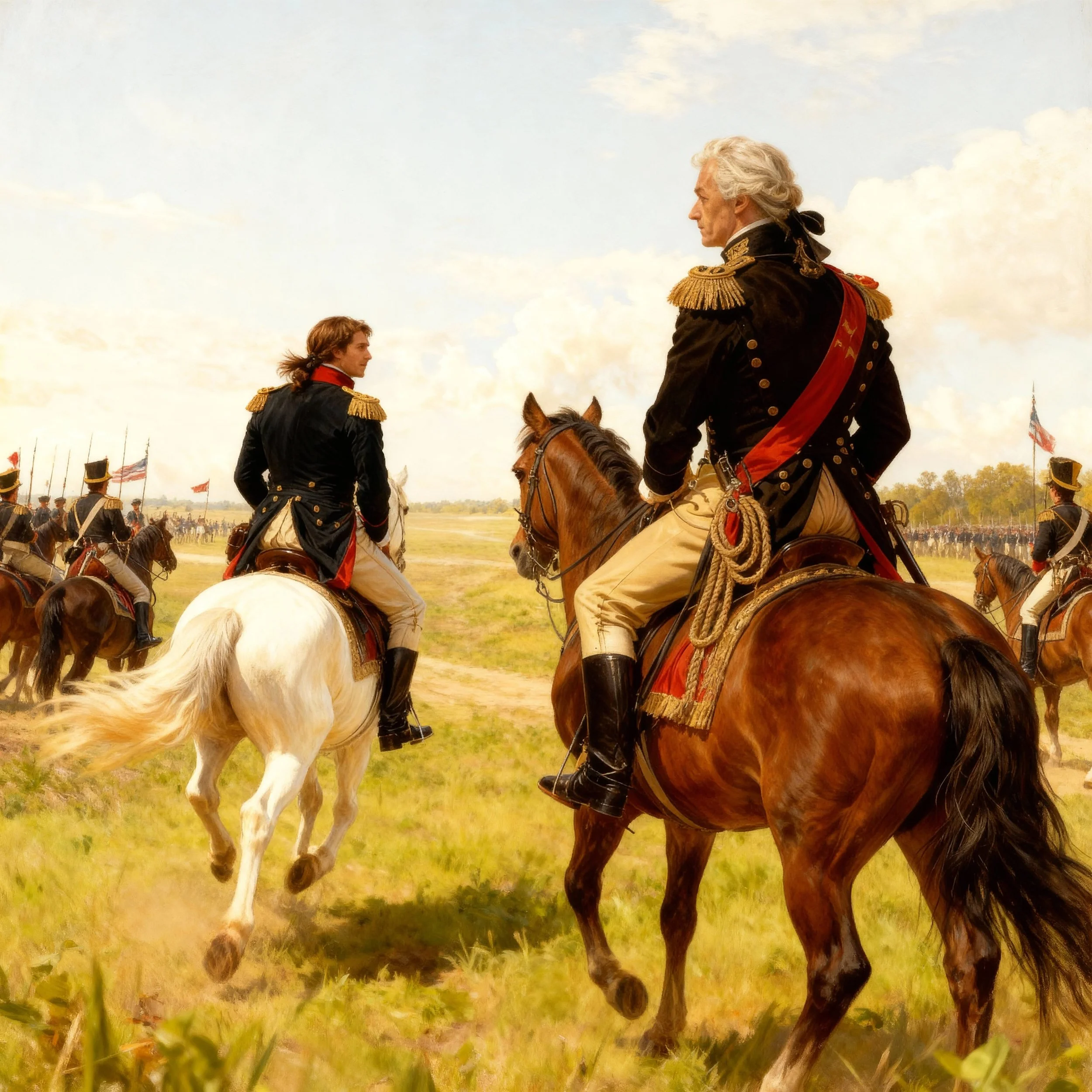 With a heart and mind full of anger, Neo spurred his horse and left the orderly behind.

