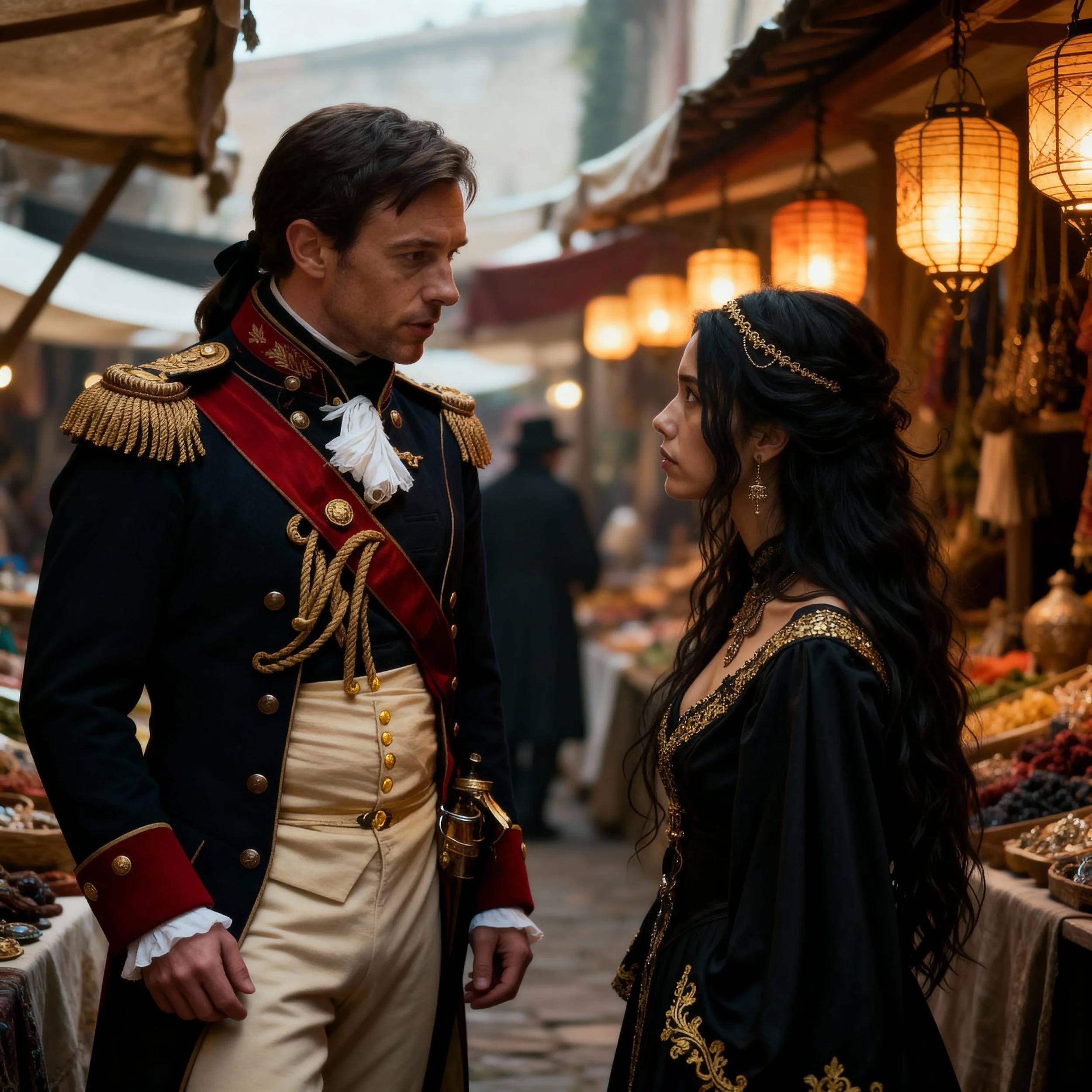 "Can I help you with anything?" the woman asked. "Not really, I'm just trying to fill my time." "Filling my time?" "I have an appointment at the palace later." "So you don't have much time?" "If you want, you can come with me."