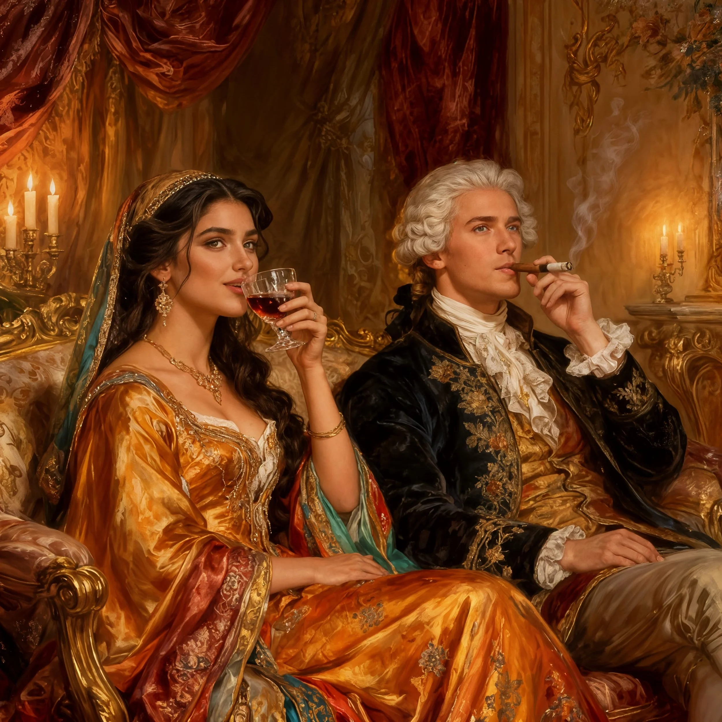 ...enjoying an evening in Elisheba's salons when she was on the move for official business,....