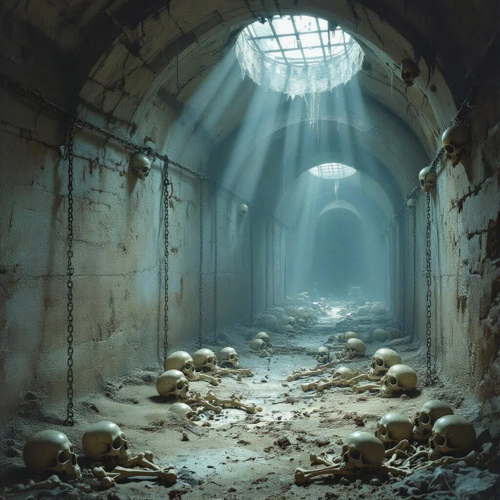 "So there are rumors that I have imprisoned the Angels? Let me show you our cells." "As you can see they are all empty." "Now let's walk to the practice fields of my body guards."