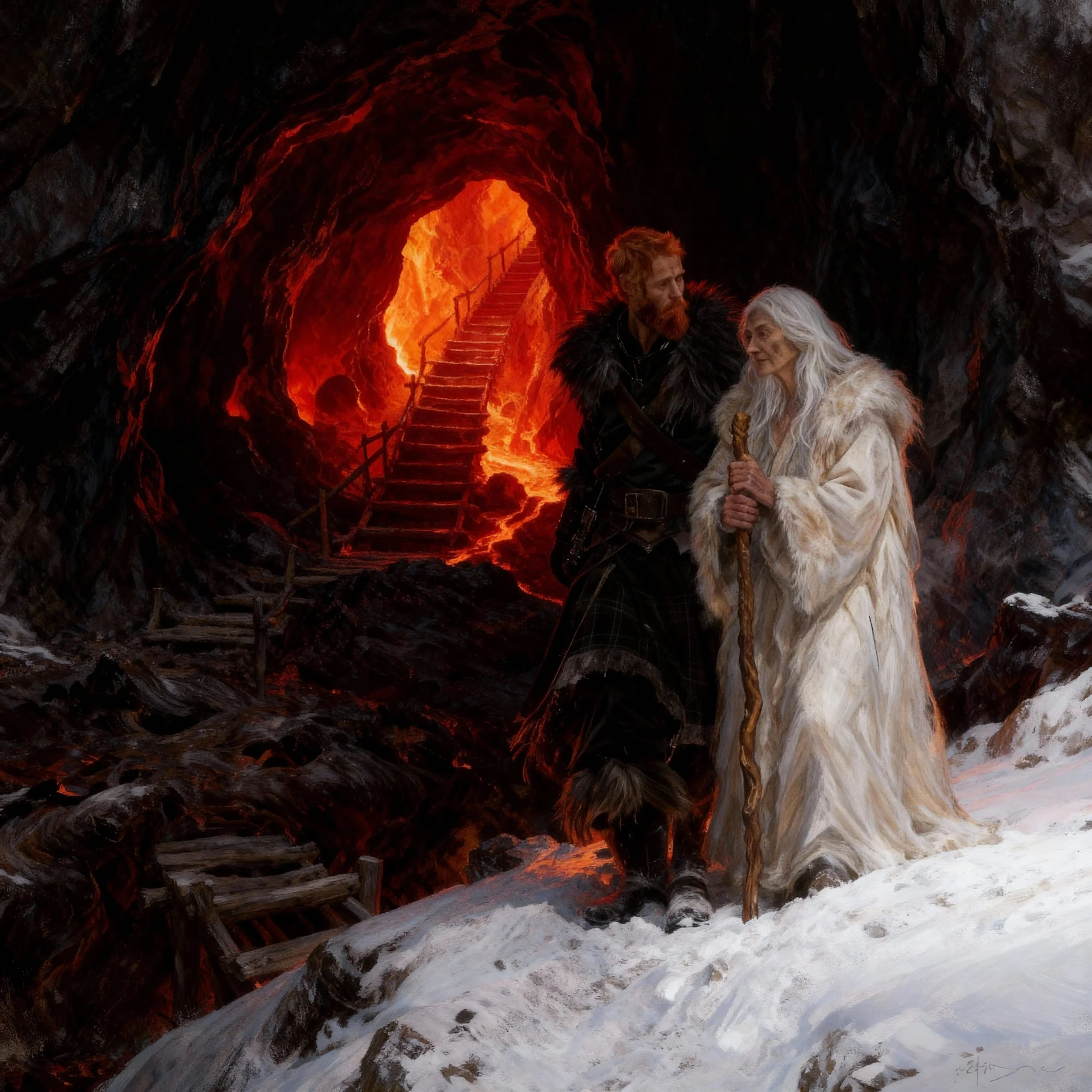 "I also want to warn you for a man, a shepherd called Barði...he once tried to steal what I am about to give you....he went in without it, and never got back. If he is still down there he will do everything to get what I have given you." "Okay,...."