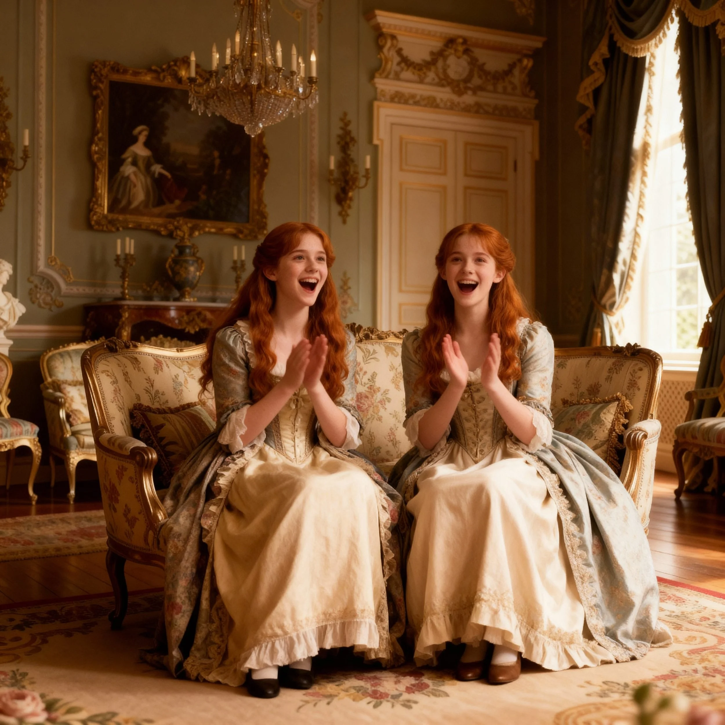 As for the twins....they were thrilled with the thought of going to Babylon, and thrilled with the idea of getting married, with princes above all...and maybe have the chance for one of them to become queen. They couldn't stop cheering, not even afte