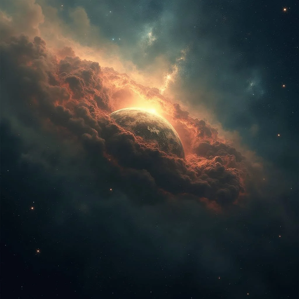 ...and cloaked by a nebula,...