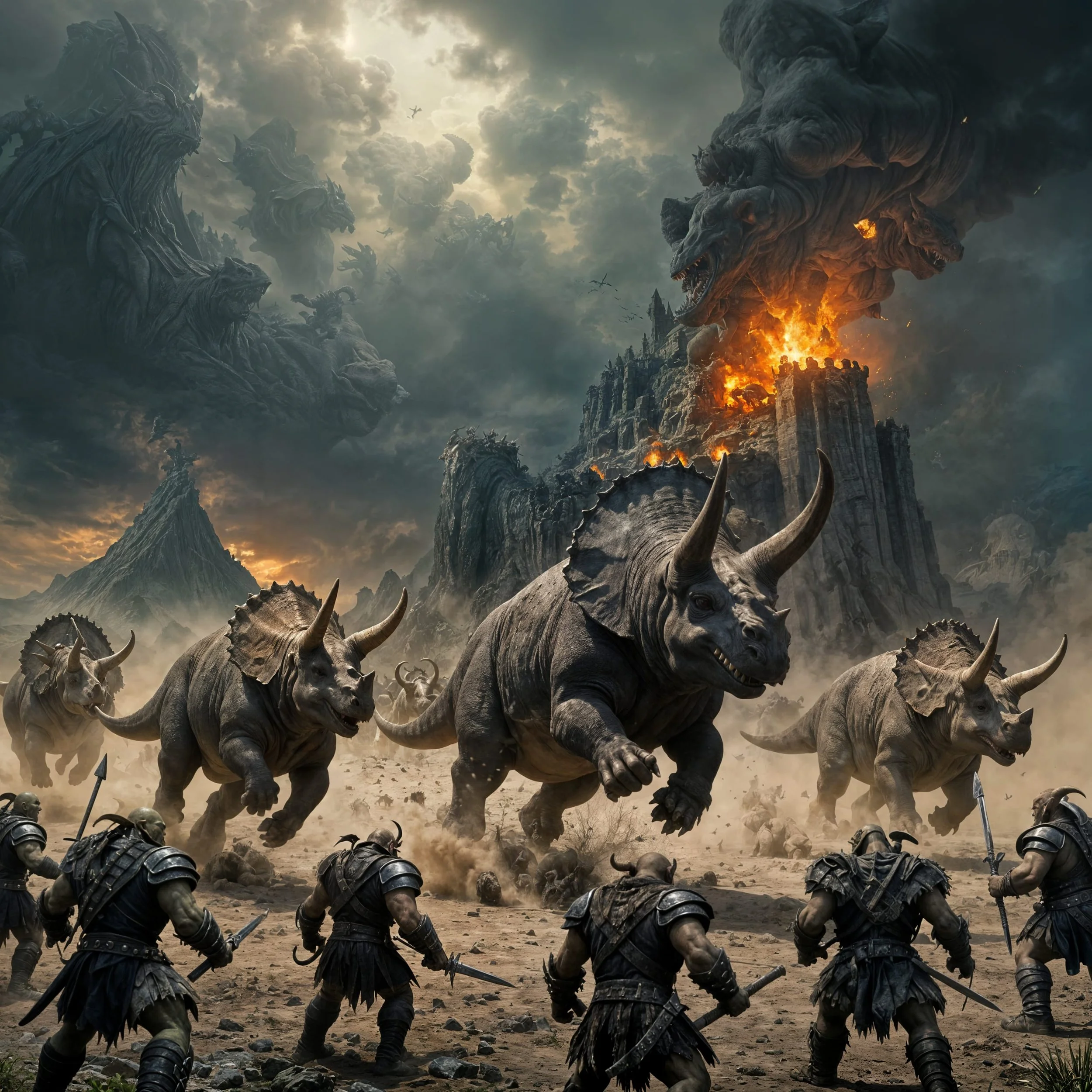 Dozens of beasts they had never seen before simply trampled them underfoot, without any resistance possible. And when they found their king's fortress on fire, the Orc nation was no more.