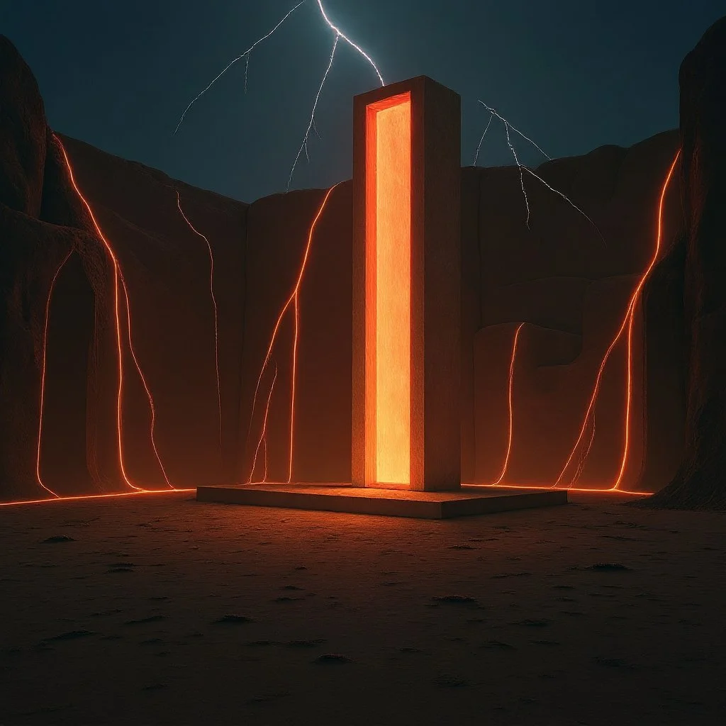 Then the eyes of the Angels start bleeding and a high pitch sound makes their eardrums squeak. It's the monolith at the Angels' citadel. Its light has changed from white to red and then...