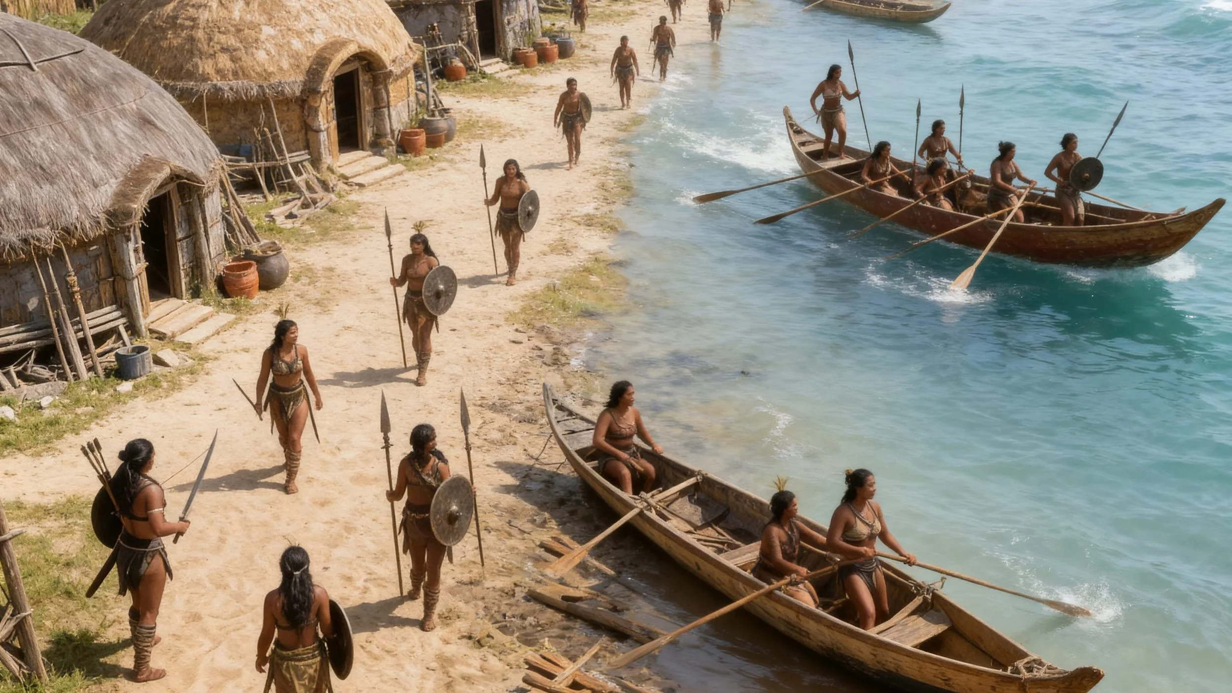 As promised Mana Wāhine summoned her people to the place where they knew the submarine was lying, to salvage it.