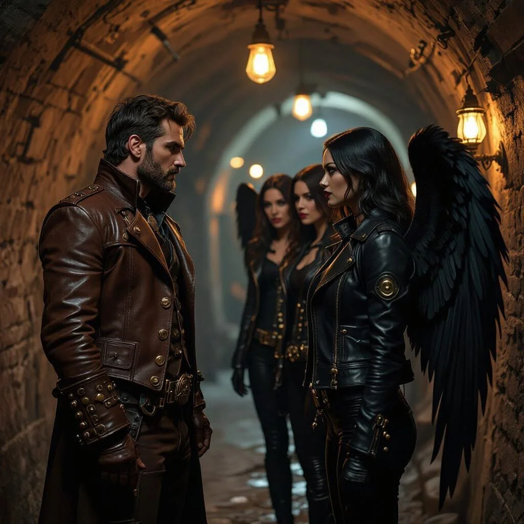 But most importantly of all, Maximilian, in an unknown underground location, is informing a select group of Ariel's lieutenants of the plan to bring war to the Gorgons. And that he will need their support and that of their legions when the time has c