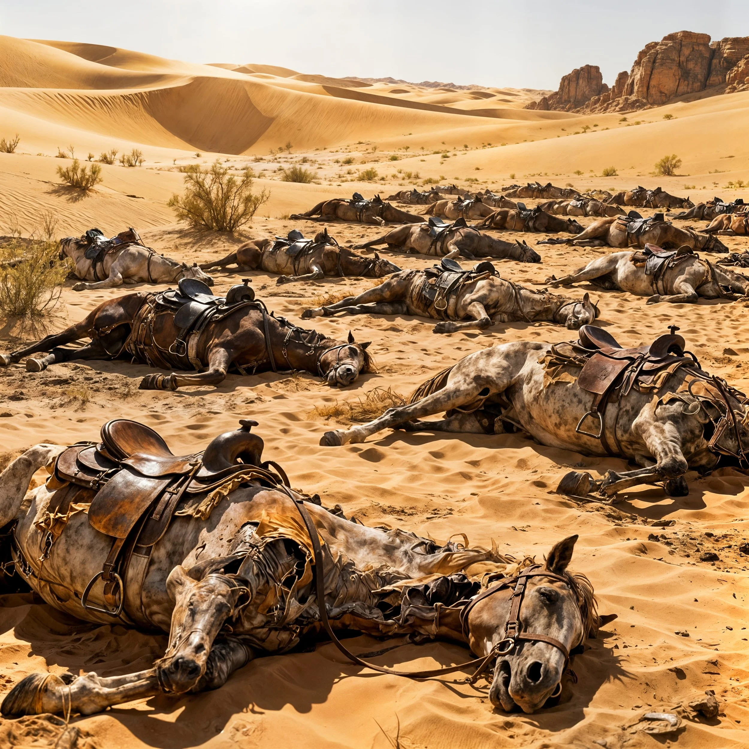 Of the 5 thousand horses, 1.500 died.